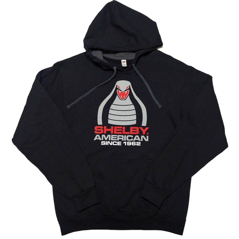 Shelby American Pullover Hoodie Cobra Fruit of the Loom Black Men's Medium M